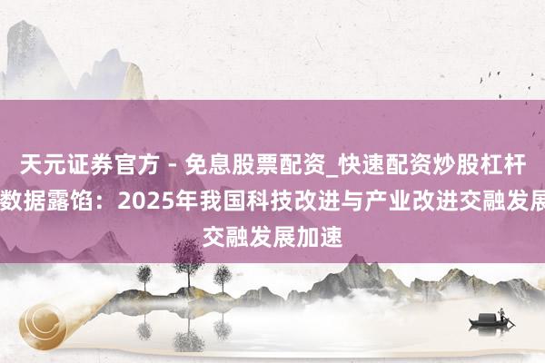 天元证券官方 - 免息股票配资_快速配资炒股杠杆 税收数据露馅：2025年我国科技改进与产业改进交融发展加速
