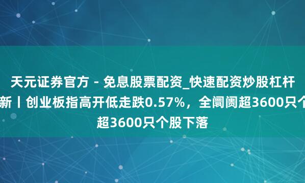 天元证券官方 - 免息股票配资_快速配资炒股杠杆 飘浮更新丨创业板指高开低走跌0.57%,全阛阓超3600只个股下落
